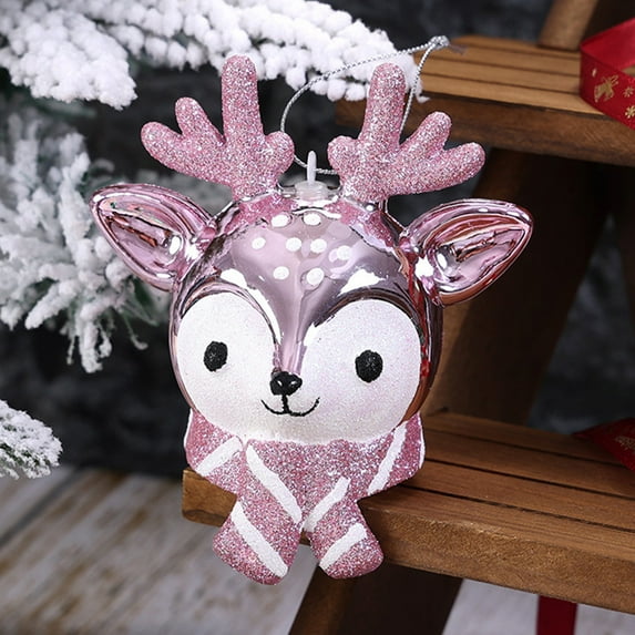 Bpyeka Christmas Decoration Pendants Plastic Powder Painted Christmas Tree Ornaments Dress Up Props,Holiday Products,Christmas Gifts