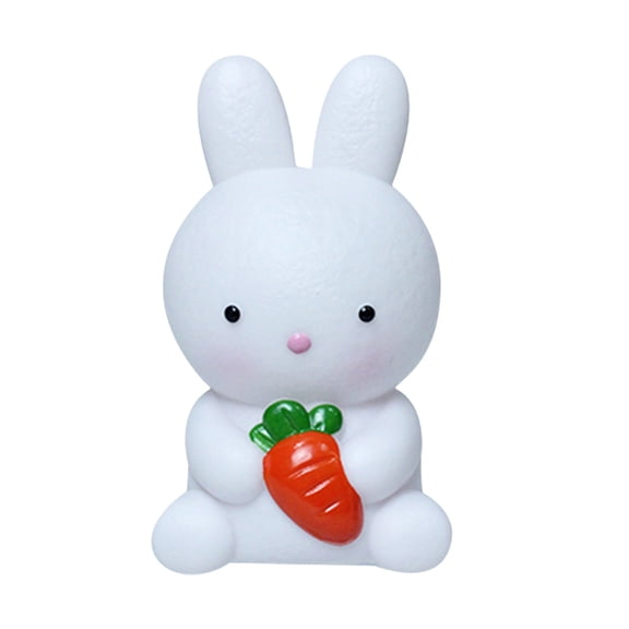 Bpyeka Easter Bunny Night Light Decor - 12*6.5cm Plastic Glowing Rabbit Figurine with Battery, Holiday Ambient Light