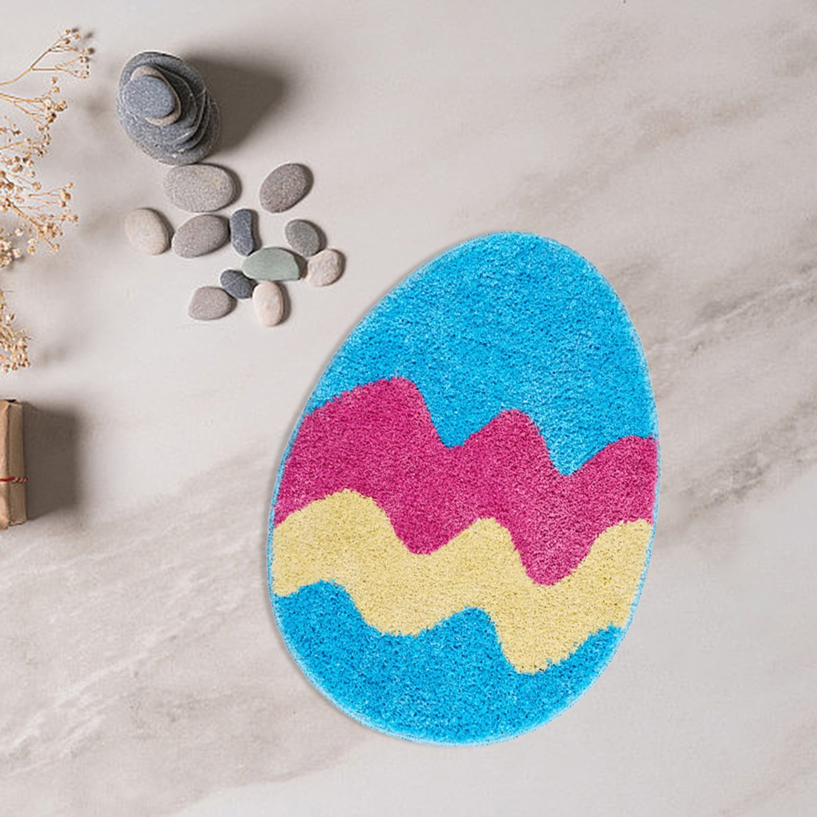 Bpyeka Easter Savings Easter Bunny Imitation Carpet Bathroom Absorbent