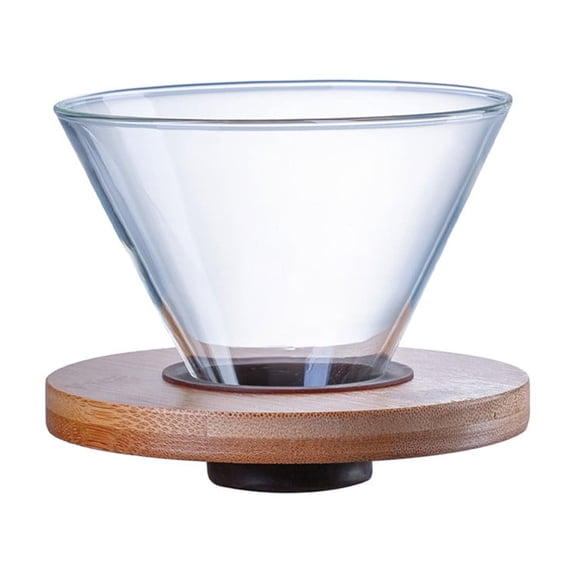 Bpyeka Filters Cup,Coffee Filter Coffee Colored Glass Filter Mug Portable Glass Hand Brewed Coffee Filter Mug Drip Reusable Filter Removable Wooden Base,Kitchen Decor,Home and Kitchen
