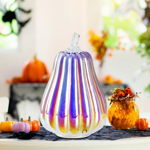 Bpyeka Halloween Pumpkin Lantern Halloween Pumpkin Decoration Glass Pumpkin Lantern LED Pumpkin Lantern,Holiday Products,Fall Decor