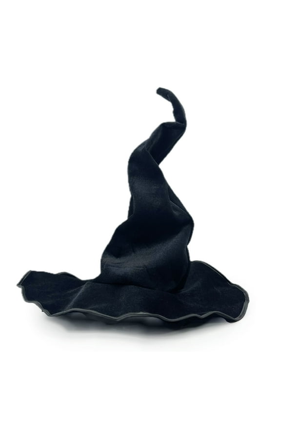 Halloween Witch Hat Festival Party Black Velvet Wizard Hat Fold Styling Available Twisted Hat Cosplay Costume