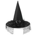 thumbnail image 1 of Bpyeka Halloween Witch Hat Festival Party Heart Shaped Buckle Pointed Hat Makeup Stage Party Dress Up Witch Hat, 1 of 2