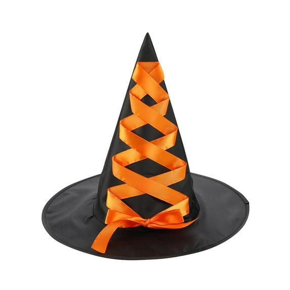 Bpyeka Halloween Witch Hat Festival Party Pointed Hat Tie Wraps Hats