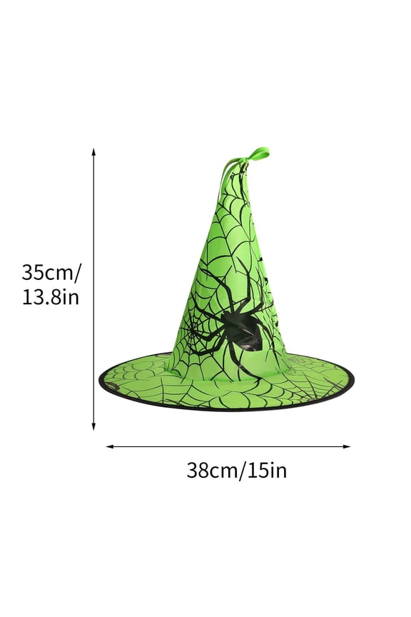 Halloween Witch Hat Makeup Party Dress Up Magician Pointed Hat Spider Pattern Witch Hat Magic Wizard Props