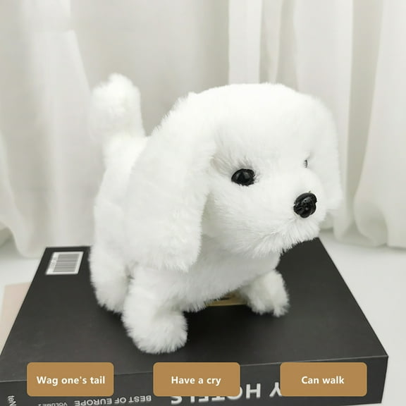 Bpyeka Kids Toys Electric Puppy Simulation Plush Pet Dog Can Walk Labrador Dog Children's Toy Can Call Toy Dog