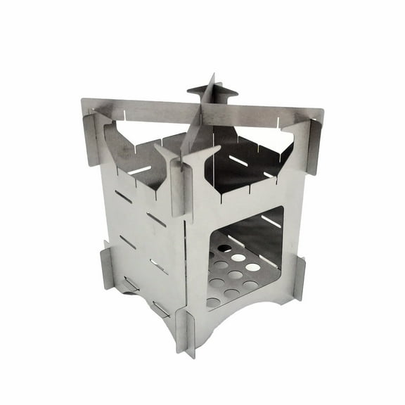 Bpyeka Kitchen Appliances,Mini Light Outdoor Stainless Steel Folding Firewood Stove Portable Field Hiking Mini Stove Splicing Camping Stove,Kitchen Decor,Home and Kitchen