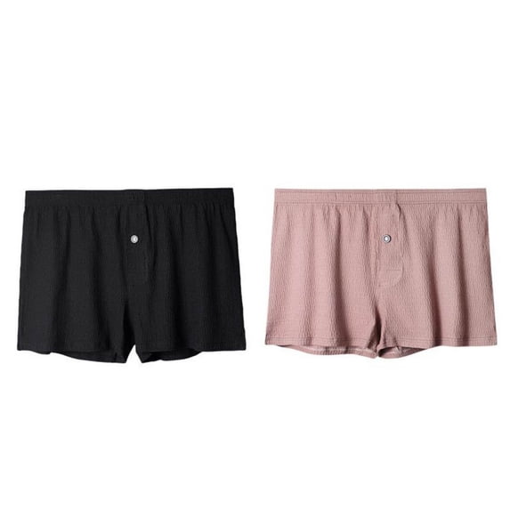 Bpyeka Men's 2-Pack Cotton Boxer Shorts, Textured Breathable Comfortable Underwear for Home & Sports, M-2XL, Apricot