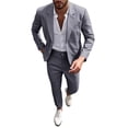 thumbnail image 1 of Bpyeka Men's 2-Piece Business Suit Set, Spring & Summer Blazer Jacket & Dress Pants, Formal Wedding Banquet Outfit, S-2XL, 1 of 9