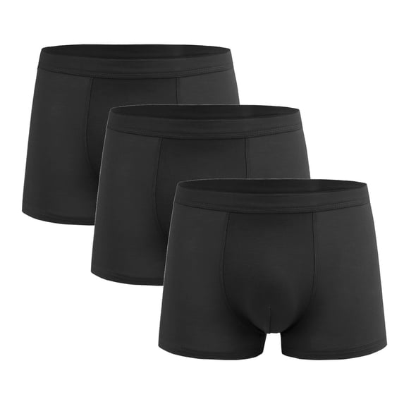 Bpyeka Men's 3-Pack Polyester Stretch Waist Boxer Briefs, High Elastic Comfortable Underwear, L-4XL