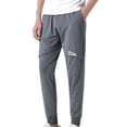 thumbnail image 1 of Bpyeka Men's Big & Tall Mesh Jogger Pants Elastic Drawstring Waist Letter Print Side Pockets Quick Dry Athletic Trousers 3XL-5XL, Gray, 1 of 8