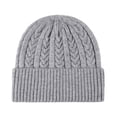 thumbnail image 1 of Bpyeka Men's Cable Knit Cuffed Beanie Hat, Fleece Lined Thick Warm Ear Protection Winter Outdoor Skull Cap Free Size, 1 of 5