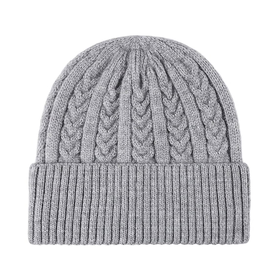 Bpyeka Men's Cable Knit Cuffed Beanie Hat, Fleece Lined Thick Warm Ear Protection Winter Outdoor Skull Cap Free Size
