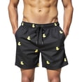 thumbnail image 1 of Bpyeka Men's Duck Print Swim Trunks, Elastic Waist Drawstring Board Shorts with Side Pockets, Quick-Dry Casual Swimwear for Summer Beach & Pool, S-2XL, 1 of 9