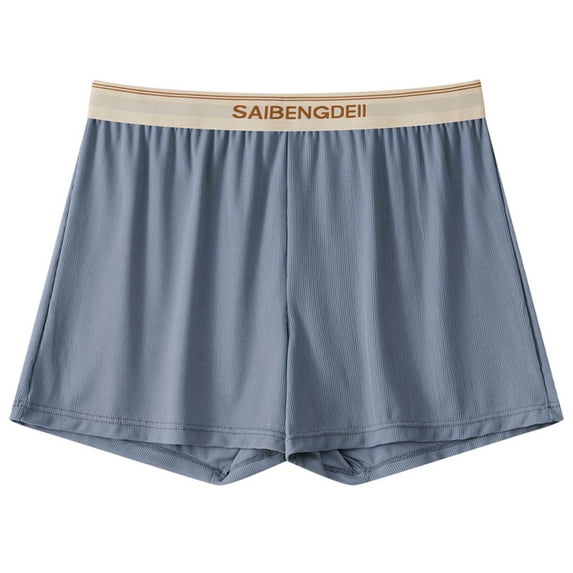 Bpyeka Men's Logo Elastic Waist Polyester Blend Boxer Shorts, Loose Breathable Loungewear, M-2XL