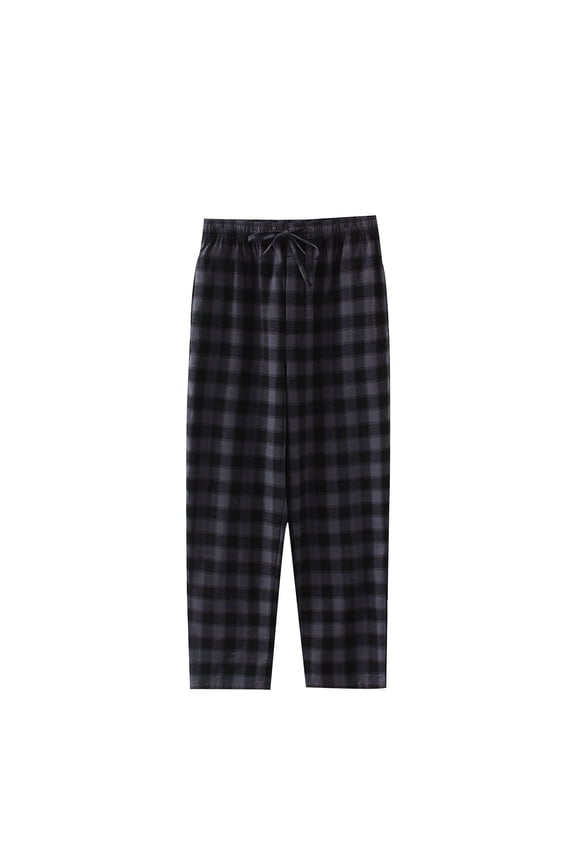 Men's Plaid Flannel Sleep Pants, Ultra-Soft Brushed Fabric Drawstring Lounge Trousers, Comfortable Relaxed Fit, S-2XL
