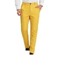 thumbnail image 1 of Bpyeka Men's Plaid Straight Dress Pants Button Waist Slant Pockets Formal Business Long Trousers S-3XL, Yellow, 1 of 5