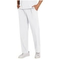 thumbnail image 1 of Bpyeka Men's Straight Leg Cargo Pants Elastic Drawstring Stretch Waist Multi-Pockets Durable Nursing Uniform Long Trousers S-2XL, White, 1 of 8