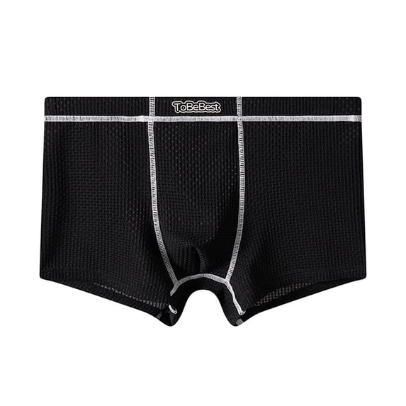 Bpyeka Men's Textured Nylon-Spandex Stretch Waist Boxer Briefs, Mid-Rise Lightweight Breathable Underwear, M-3XL