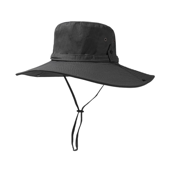 Bpyeka Men's Wide Brim Sun Hat, UPF 50+ Polyester Fishing & Hiking Bucket Hat, One Size