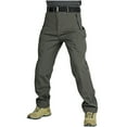 thumbnail image 1 of Bpyeka Men's Winter Warm Cargo Pants Fleece Lining Belt Loops Multi Storage Pockets Straight Outdoor Tactical Pants S-3XL, Dark Gray, 1 of 4