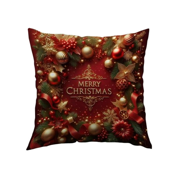 Bpyeka Short Plush Pillowcase,Christmas Pillow Covers 17.7x17.7 Inches Decorative Pillow Cases with Soft Fabric Hidden Zipper for Home Decor,Christmas Gifts,Christmas Decor