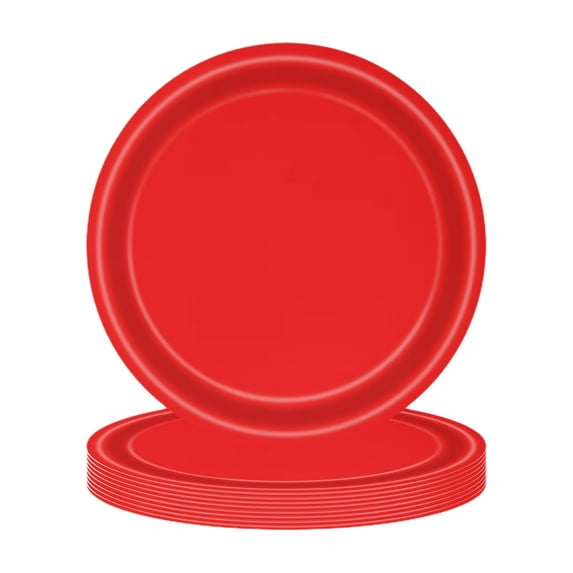 Bpyeka Tablewares,Christmas Party Supplies Red Plates Festive Tableware Paper Plates for Christmas Party,Holiday Products,Christmas Decor