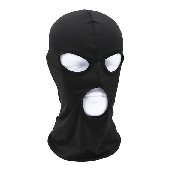 Bpyeka Unisex 3-Hole Lightweight Balaclava, Breathable Windproof Helmet Liner Motorcycle Cycling Sports Face Cover Free Size, Black