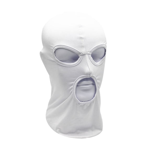 Bpyeka Unisex 3-Hole Lightweight Balaclava, Breathable Windproof Helmet Liner Motorcycle Cycling Sports Face Cover Free Size, White