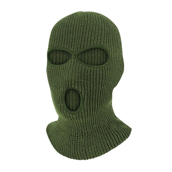 Bpyeka Unisex 3-Hole Rib Knit Balaclava, Windproof Breathable Helmet Liner Motorcycle Cycling Sports Face Cover Free Size