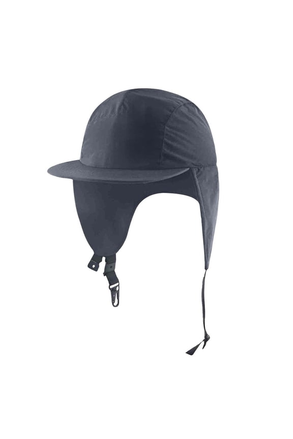 Unisex Cotton Lined Ear Flap Trapper Cap, Solid Hard Brim Buckle Windproof Warm Pilot Hat Outdoor Cycling Free Size, Gray