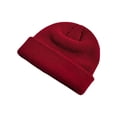 thumbnail image 1 of Bpyeka Unisex Solid Waffle Knit Cuffed Beanie Hat, Thick Warm Windproof Winter Outdoor Ear Protection Skull Cap Free Size, Wine, 1 of 4