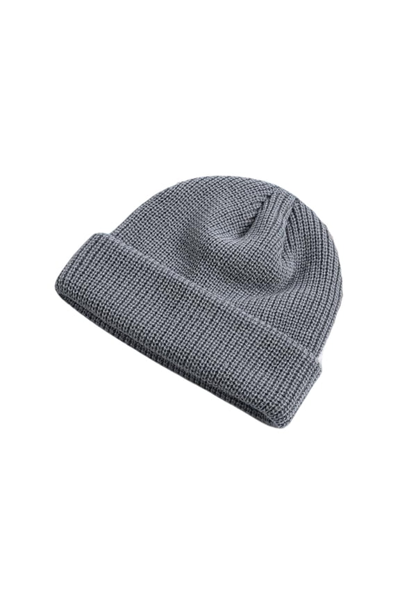 Unisex Solid Waffle Knit Cuffed Beanie Hat, Thick Warm Windproof Winter Outdoor Ear Protection Skull Cap Free Size