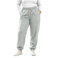thumbnail image 1 of Bpyeka Women's Plus Size Sweatpants Drawstring Elastic Waist Cuffed Side Pockets Loose Fit Casual Long Pants L-5XL, 1 of 6