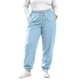 thumbnail image 1 of Bpyeka Women's Plus Size Sweatpants Drawstring Elastic Waist Cuffed Side Pockets Loose Fit Casual Long Pants L-5XL, 1 of 6