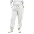 thumbnail image 1 of Bpyeka Women's Plus Size Sweatpants Drawstring Elastic Waist Cuffed Side Pockets Loose Fit Casual Long Pants L-5XL, 1 of 6
