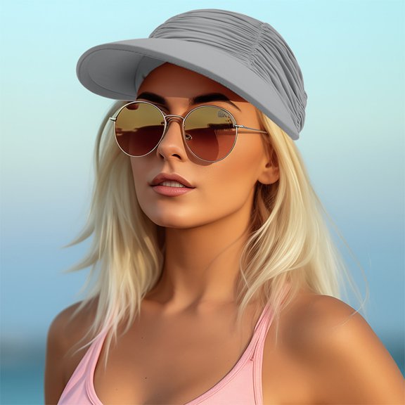 Bpyeka Women's Protection Sun Hat Wide Brims For Face Coverage Lightweight Cut-Out Top Hat For Outdoor Beach And Swimming Summer Essentials on Clearance