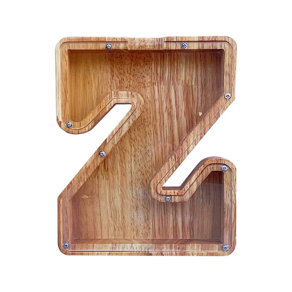 Bpyeka Wooden English Letter Savings Can Transparent Glass Savings Can,Home DIY,Household Essentials