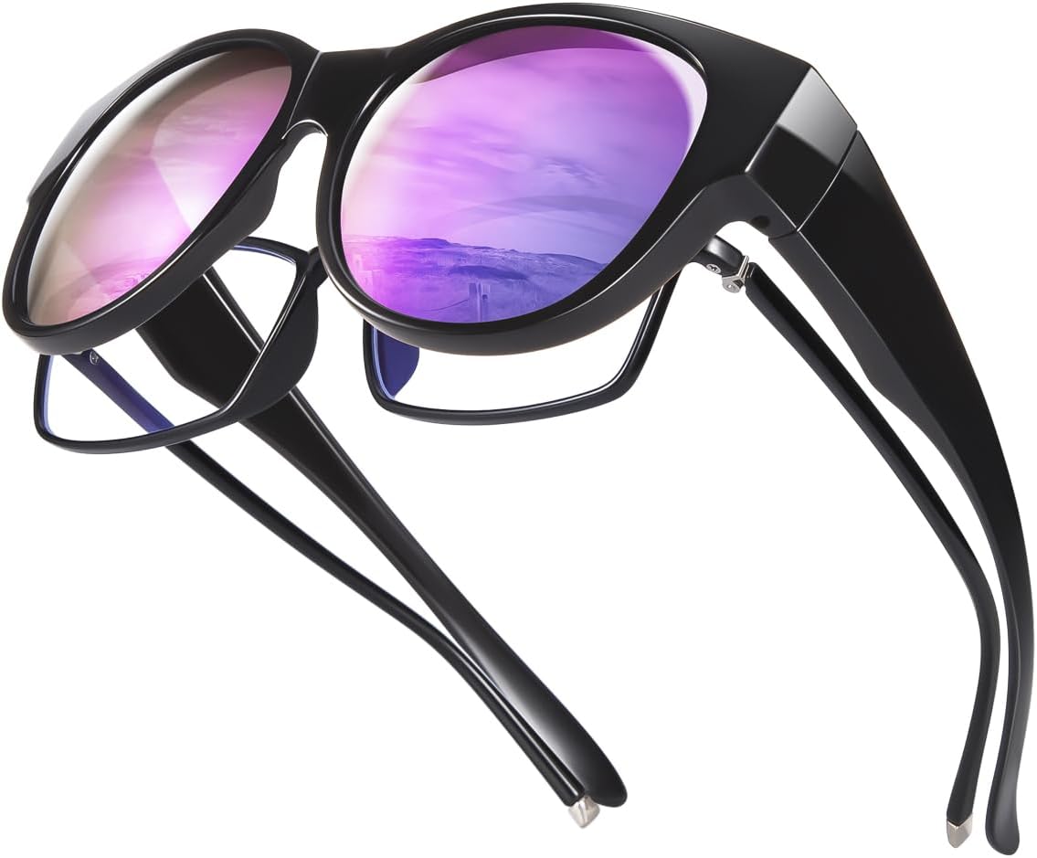 2 Pair Polarized Fit Over Sunglasses For Men & Women - Black/Brown, 100% UV Protection - View #2