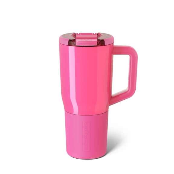 BrMate Mv - 25oz 100% Leak Proof Insulated Coffee Mug with Handle & Lid - Stainless Steel Coffee Travel Mug - Double Walled Coffee Cup (Neon Pink)