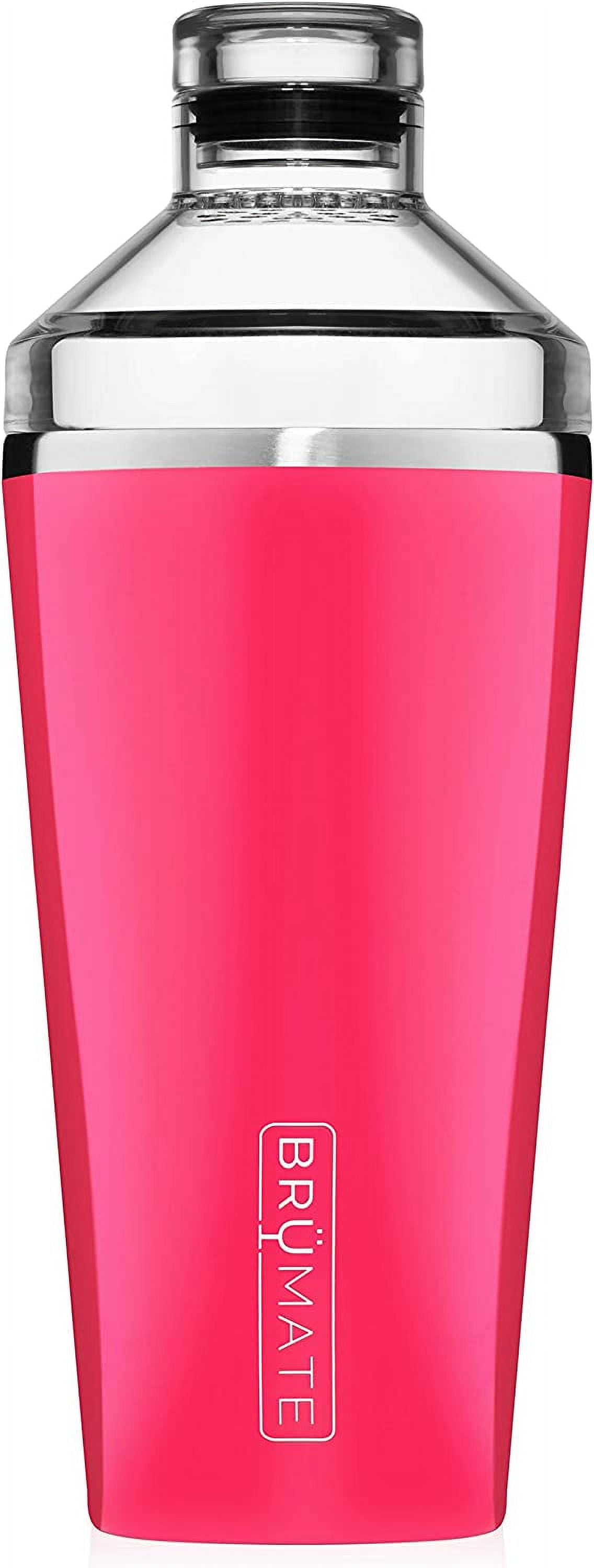 BrüMate Shaker, 20oz Triple-Insulated Stainless Steel Cocktail Shaker and  Tumbler With Clear, Shatter-Proof Top and Lid (Neon Pink)