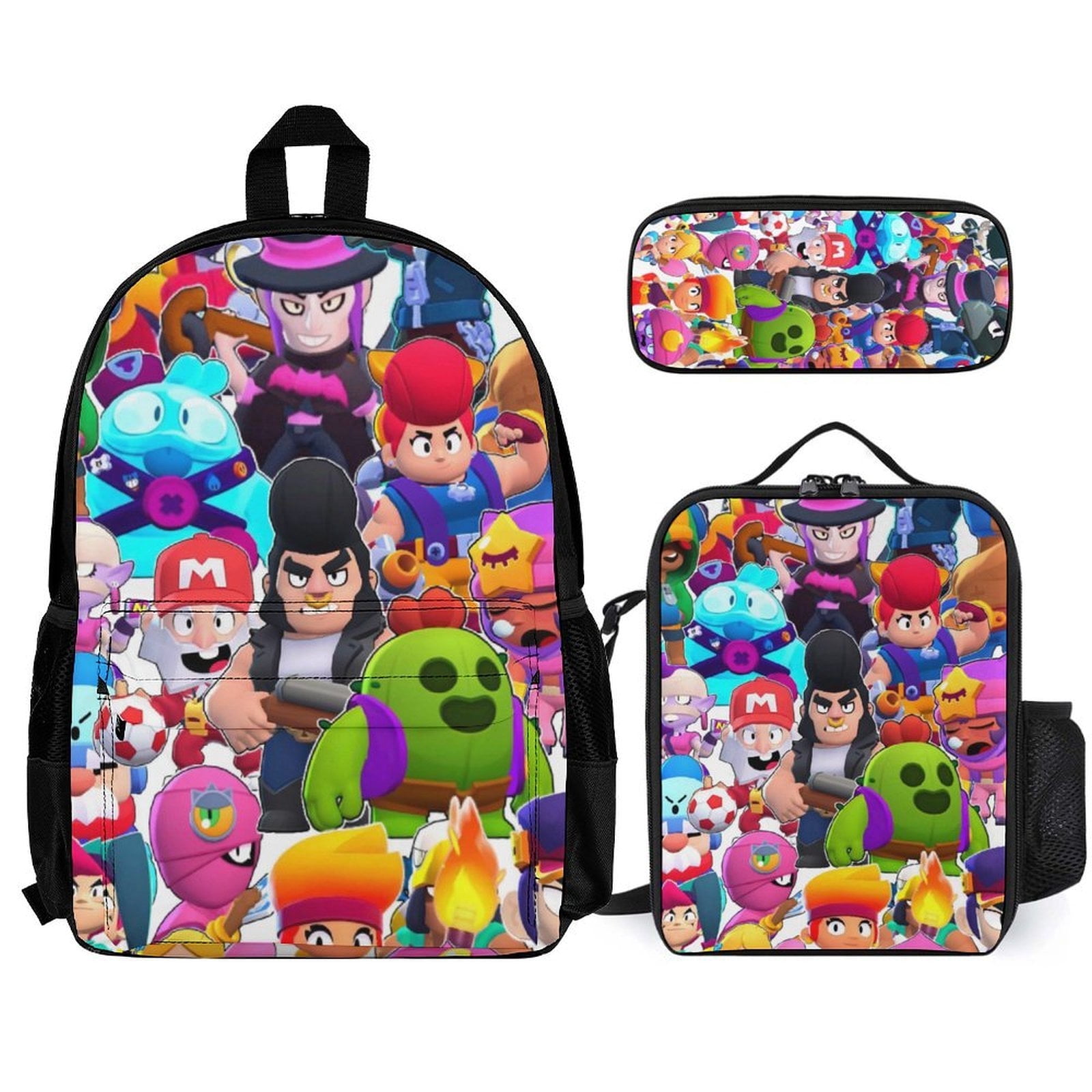 Br_awl Stars Backpack with Lunch Box Pencil Case for Work Business ...