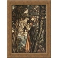 thumbnail image 1 of Br?nnhilde slowly and silently leads her horse down the path to the cave 20x24 Gold Ornate Wood Framed Canvas Art by Rackham, Arthur, 1 of 2