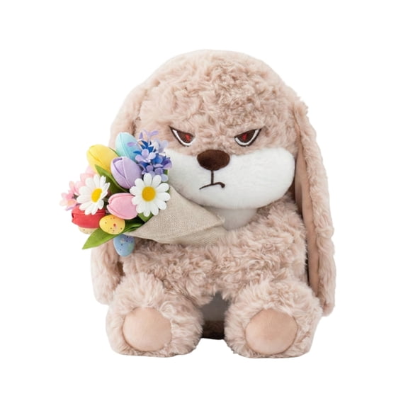 Br0ody Grum-py Bunny Plush Toys,11" Cute Stuffed Rabbit Animal | Fluffy Long-Ear Bunny for Fans, Bunny Stuffed Animal, Easter Decor Perfect for Spring Easter Mother's Day, Birthday Gifts