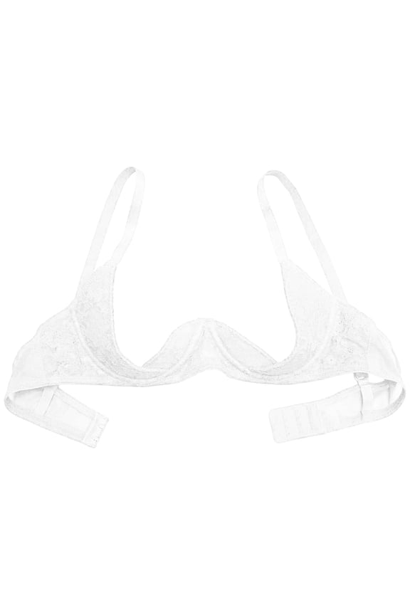 Bra 1/4 Cup Push Up Bras for Women S`exy Underwire Lace Bra See Through Padded Bandeau Shelf Bra Tops