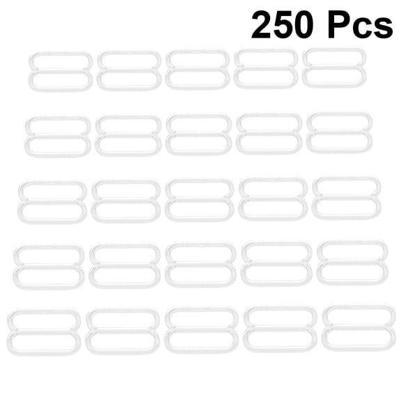 SOPOTUTU 250Pcs Transparent 8-Shaped Adjustable Slide Buckle Fasteners for Jackets, Bags, Backpacks, Outdoor Gear