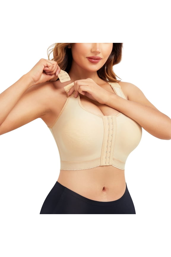 Bra Comfortable Seamless Full Coverage Wireless Supportive Everyday Wear for Women with Smooth Back and All Sizes Beige M