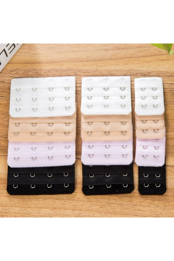 Bra Extender 2 Hooks/3 Hooks/4 Hook, Bra Strap Extensions - 9 Packs (Black, White, Beige)