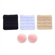 Bra Extender 3 Hook Clip   3 Pc Set Bundle Nipplecovers Band Back Strap Extension