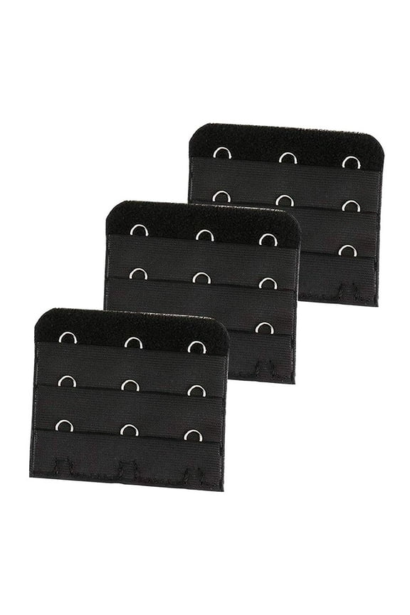 Bra Extender 3 Hooks 3 Row 3 pack Bra Strap Band Extension - Soft Comfortable Adjustable - Womens Bras Accessories